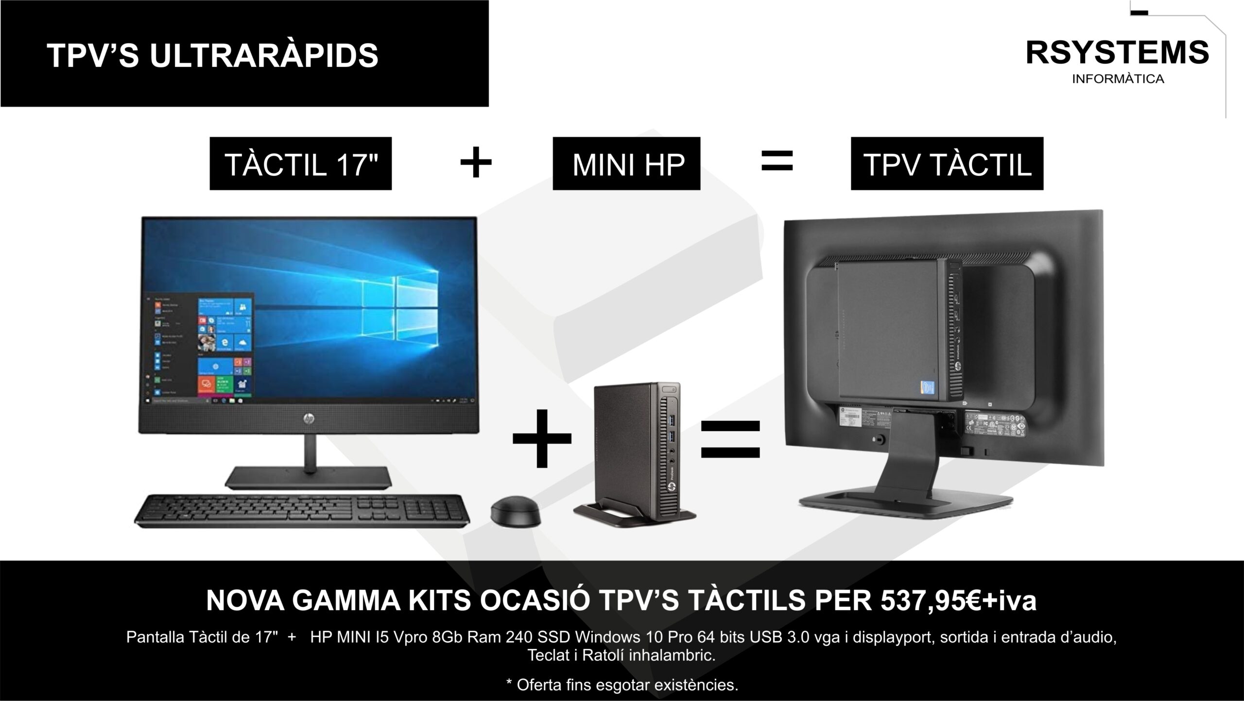 Kit completo de TPV táctil para negocios: pantalla táctil, sistema potente y conectividad avanzada para puntos de venta.